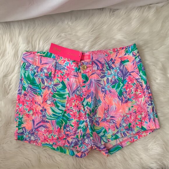 DISNEY PARKS X LILLY PULITZER Disney Dreaming Callahan Shorts Sz 8 - Picture 1 of 4